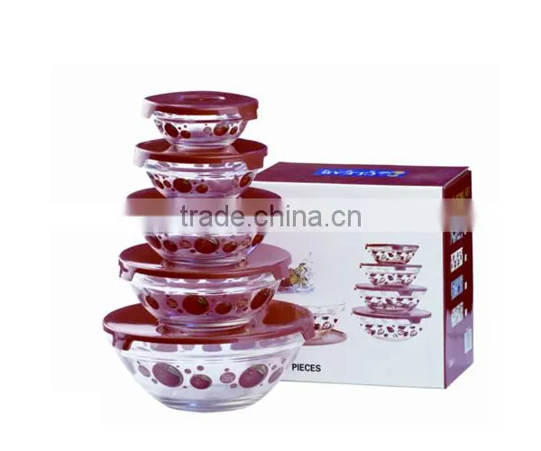 A8005D1 Daily Use Product, Choclate Color 5 PCS Glass Bowl Set photo-2