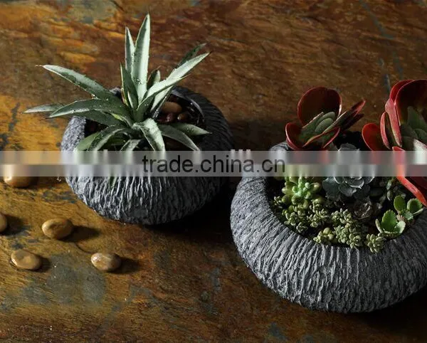 2017 Cheap Balcony Fiberglass Flower Pot Outdoor Round Planters photo-2