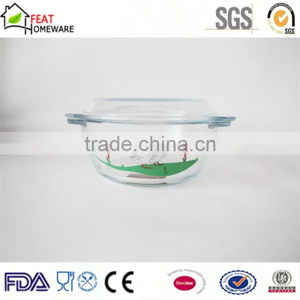 High Borosilicate Glassware Glass Salad Bowl With Lid photo-2