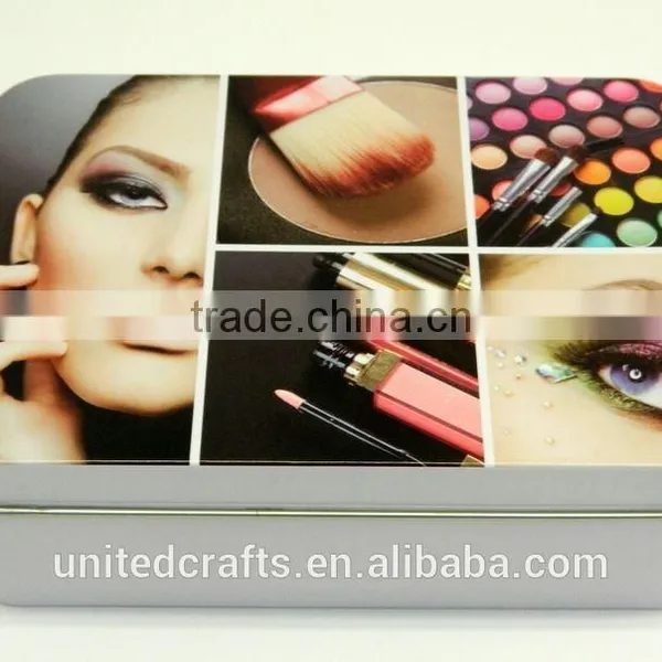 6" Vintage Style Make Up Desing Storage Tin Box Trinket photo-4