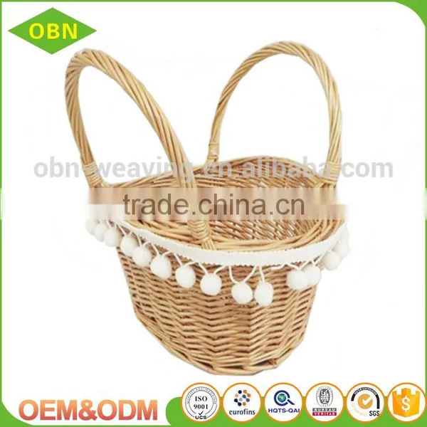 China Factory Sales Cheap Handmade Oval Willow Wicker Empty Easter Gift Basket photo-3