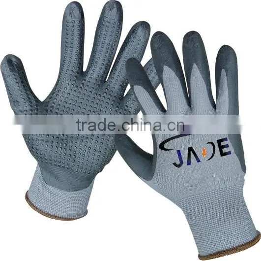 Nitrile Dot Palm Nitrile Foam Coated Work Gloves, Nitrile Coated Gloves, Nylon Gloves photo-3