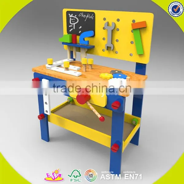 2017 Wholesale Kids Wooden Toy Workbench New Design Baby Wooden Toy Workbench Cheap Children Wooden Toy Workbench W03D076A photo-4