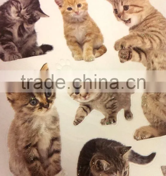 Vivid Animal Embossed Paper Sticker, Paper Sticker With Cat Pattern for Decoration photo-5