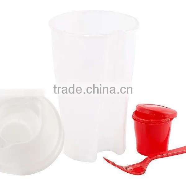 Salad To Go Travel Food Container Jar Tub With Orange Fork Compartment photo-4