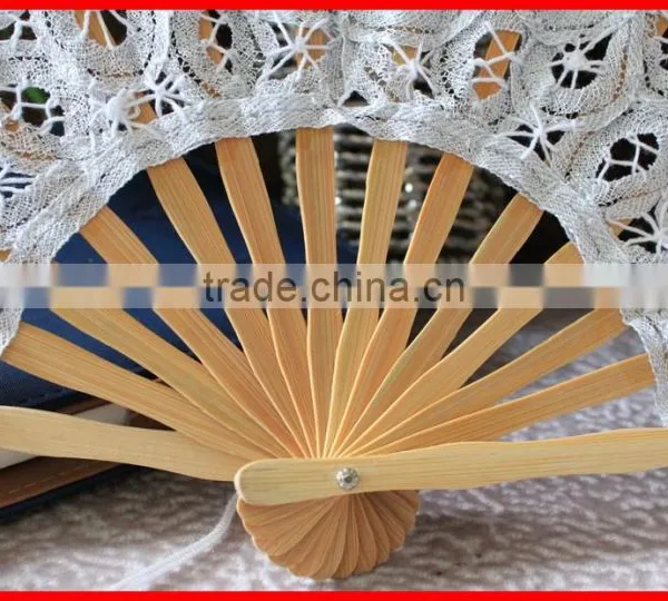 White Color Wedding Lace Hand Fan photo-3