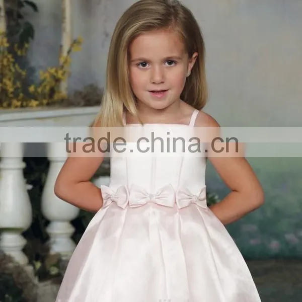 Light Pink Ball Gown Spaghetti Strap Kids Clothes and Dress photo-3