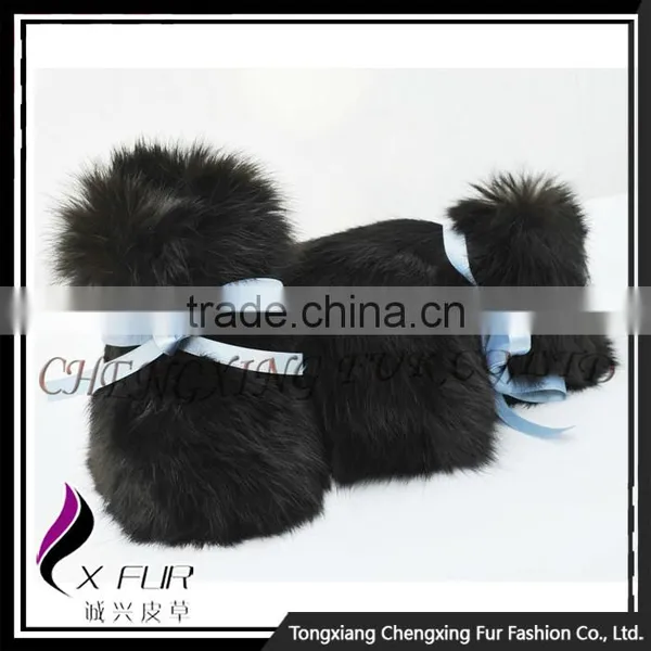 CX-SHOES-07 New Products Genuine Rabbit Fur Cute Baby Shoes photo-5