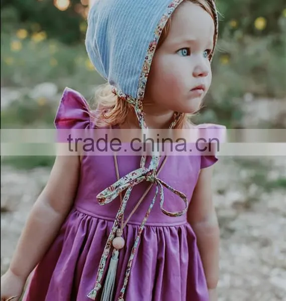 Tie Back Girls Dress Kids Clothing Wholesale Party Baby Girls Dresses Long Dress photo-5