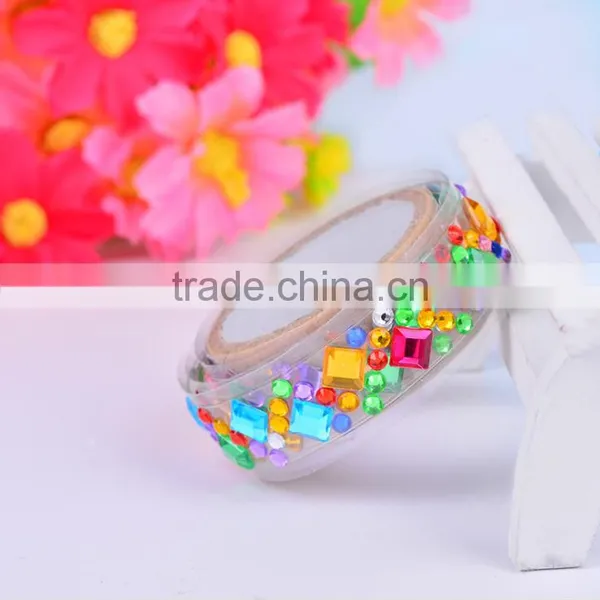 1.6cm*1m Acrylic Rhinestone Decorative Washi Adhesive Tape photo-4
