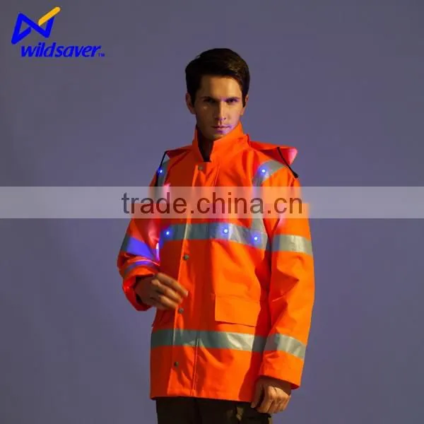 Reflective Safety Winter Industrial Working Cotton Jackets With Leds photo-2
