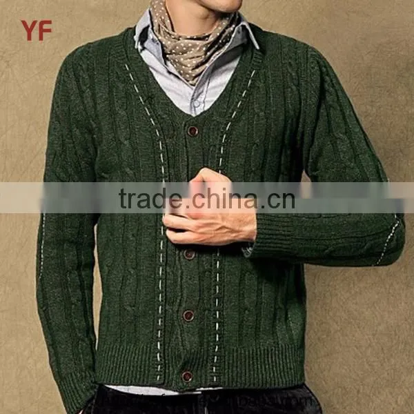 Hot Sale Buttons Fasten Long Sleeve Man Cardigan photo-2