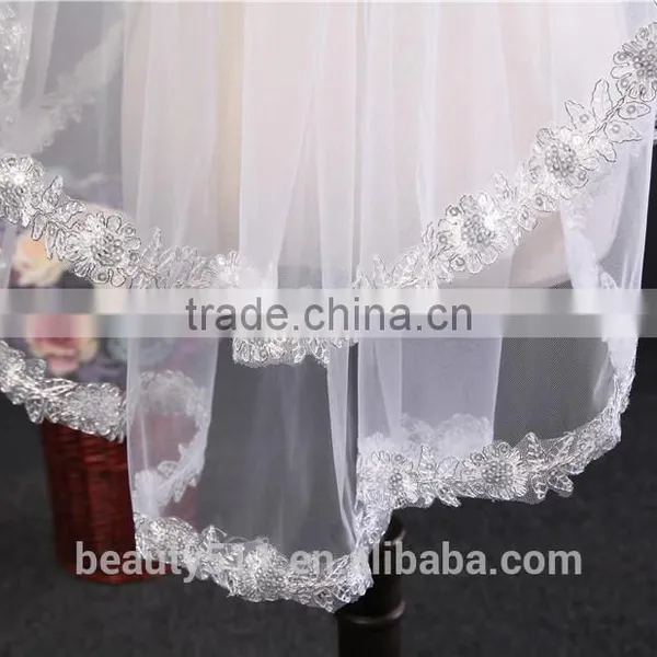 2017 Wholesale Bridal Veils Hot Sale Short Elegant Bridal Wedding Veils Short Tulle Wedding Bridal Veils HL28 photo-5