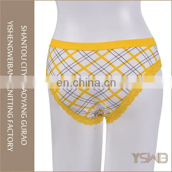 Hot Selling Lace Plaid Panty High Elasticity Cotton Underwear for Fat Women photo-2