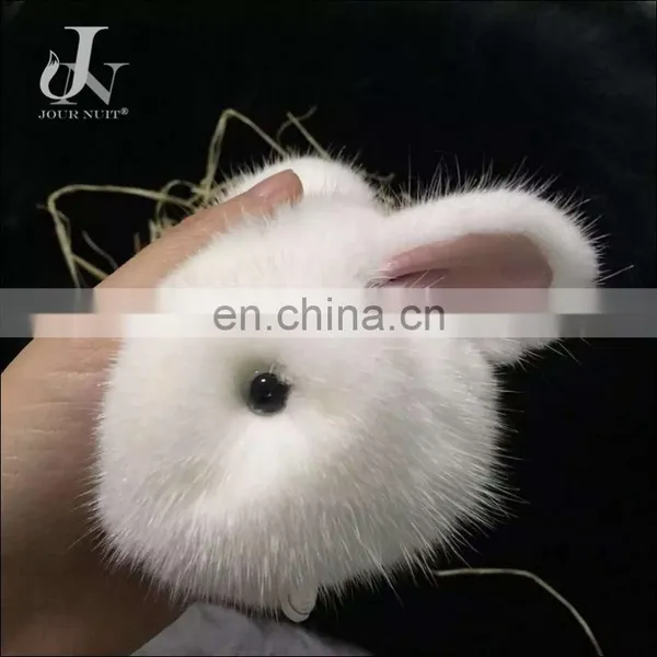 Wholesale Real Mink fur Ball Keyring Cute Rabbit Modelling Bag Keychain