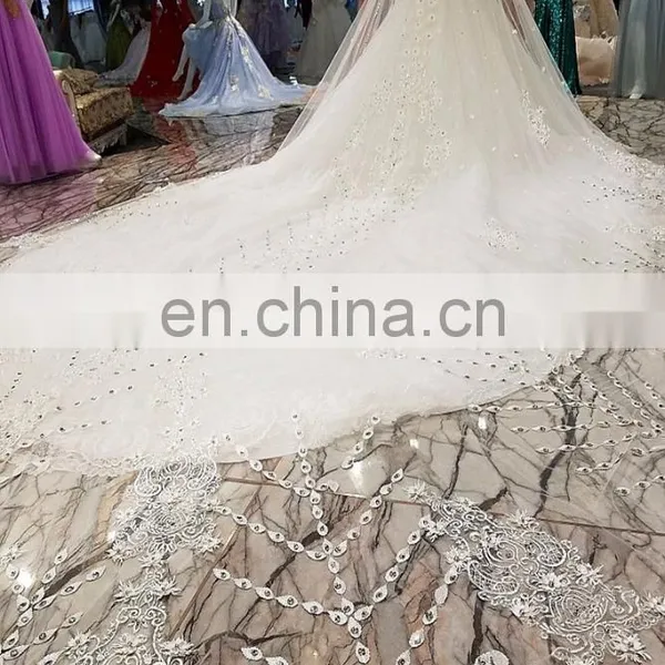 LS00218 White Arab Long Sleeve Muslim Sexy See Through Corset Saree Designs Wedding Dress photo-6