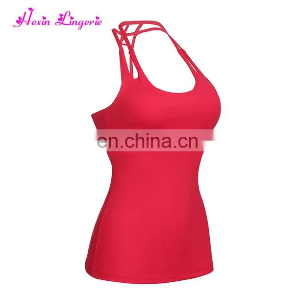 No Moq Wholesale Exercise Women Halter Red Blank Backless Tank Top photo-5