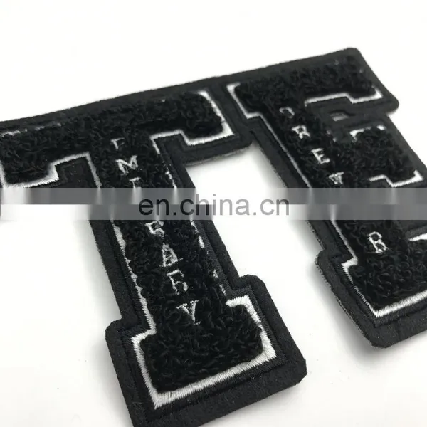 Cheap Custom Letters Applique Embroidery Chenille Towel Patch photo-2