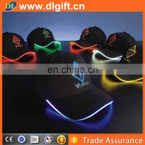 Hot Sale Custom Design Patent Fiber Optic LED Light Flashing Caps Outdoor Sports Baseball Cap photo-3