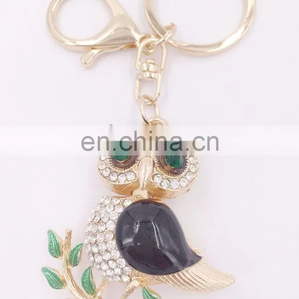 Cute Pearl Owl Keychain Purse Bag Pendant Charm Keyring Key Chain photo-2