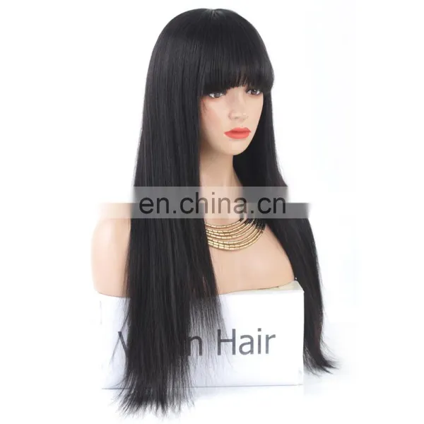 Brazilian Human Hair Lace Front Wigs With Bangs photo-3