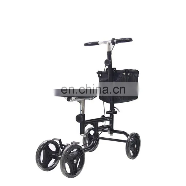 China Aluminum Folding Walking Aid Rollator Walker With Shopping Bag and Basket photo-5