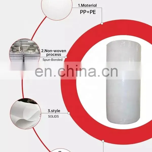 Breathable Waterproof PP+PE Microporous Laminate Film Non-woven Rolls for Coveralls Spunbond Polypropylene PP Non Woven Fabric photo-2