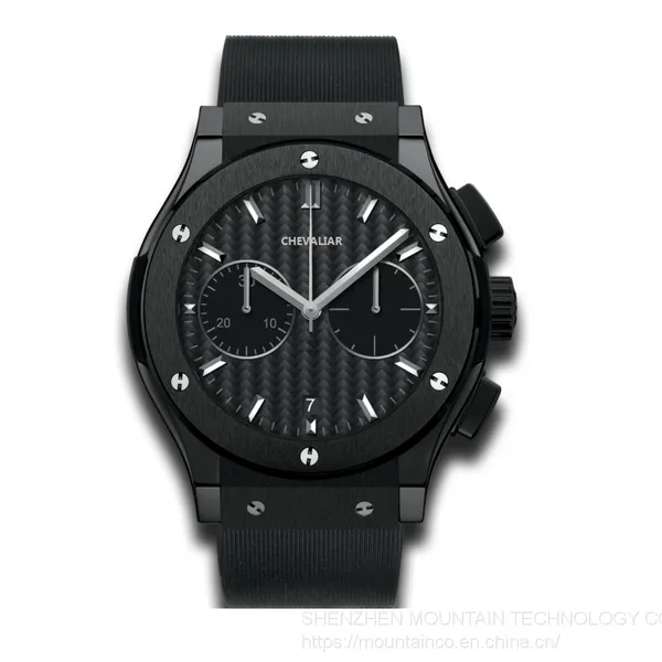 Stainless Steel Fashion Multi-function Watches Man Genuine Leather Chronograph Watch photo-3