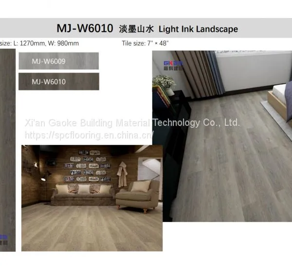 GKBM Greenpy MJ-W6010 New Eco-Friendly Waterproof Dark Grey Click Stone Plastic Composite SPC Flooring photo-4