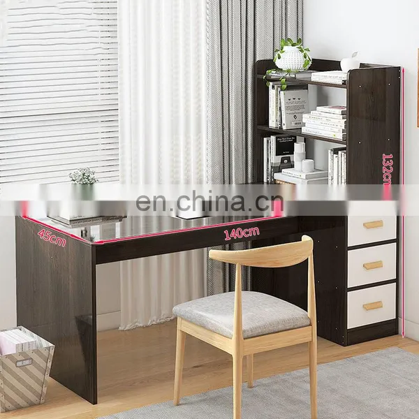 Student Study Workstation Desk Furniture Space Saving Storage Shelves Modern Cheap Home Office Desk for Computer photo-2