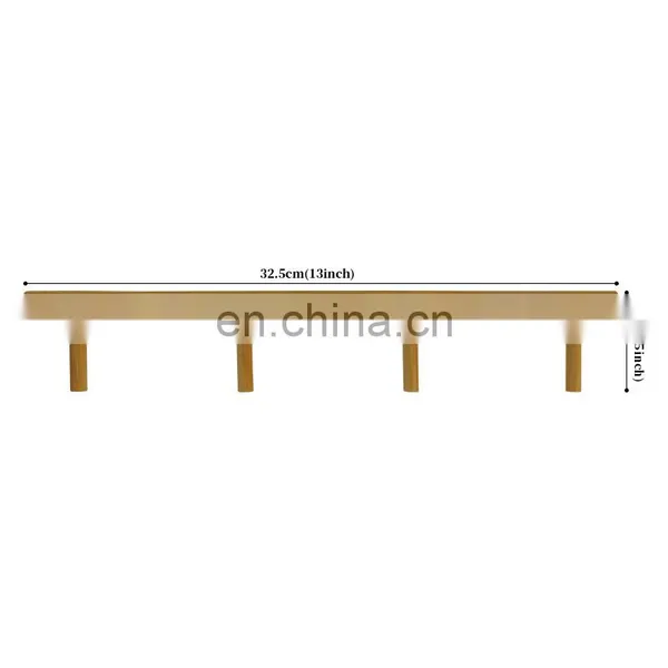 Durable 5 Hooks Modern Bamboo Wall Mounted Coat Hat Rack Bamboo Entryway Hanger photo-5