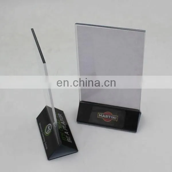 Triangle Table Top A3 A4 A5 A6 Insert Plastic Acrylic Sign Holder for Restaurant photo-2