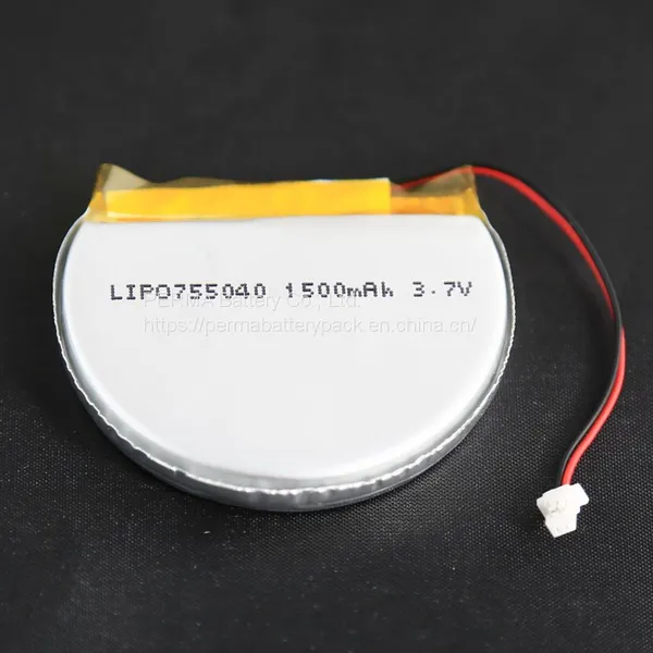Round Shaped Rechargeable Li-Polymer 3.7V Battery Pack Equipped With PCM and Connector for Smart Devices