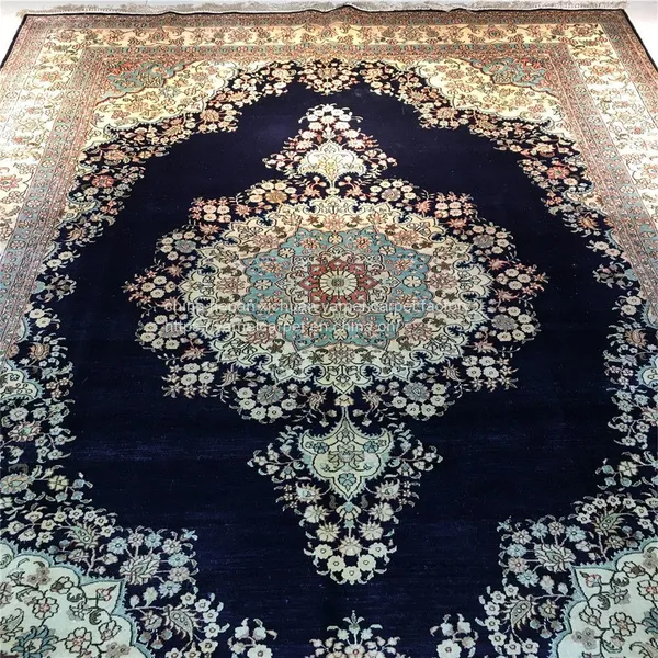 5x8ft Royal Blue Handmade Silk Persian Carpet for Sitting Room and Bedding Room photo-2