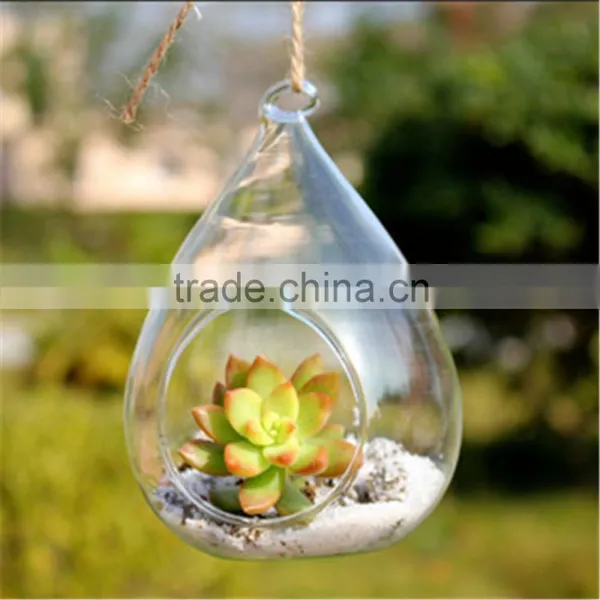 2015 Hot Sale Teardrop-shaped Giant Hanging Glass Vases With Holes photo-6