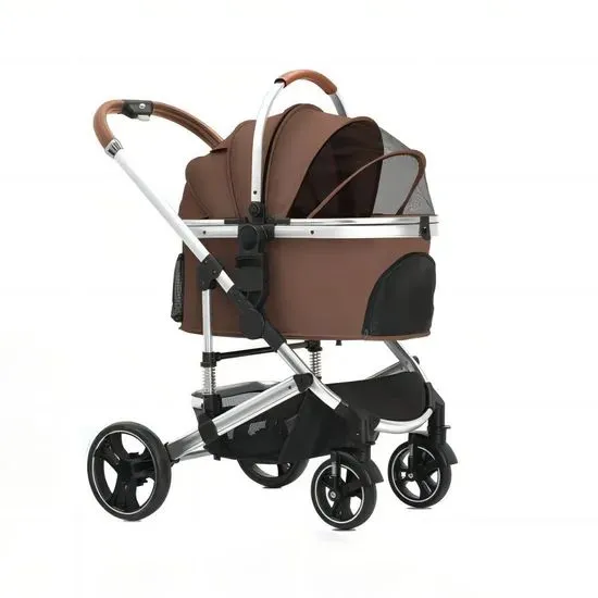 High Quality Foldable Aluminum Pet Carrier Stroller Easy to Use Dog Trolley Factory Direct photo-3