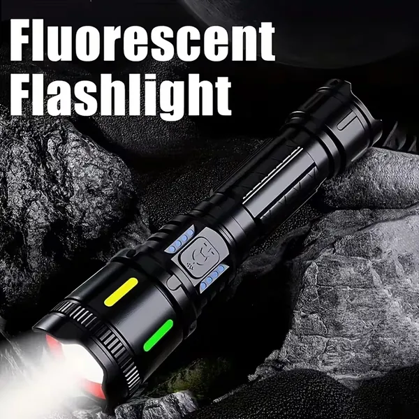 Hot Emergency Power Display Telescopic Zoom Aluminum Alloy USB Rechargeable Body White Led Torches Lights Tactical Flashlights photo-5