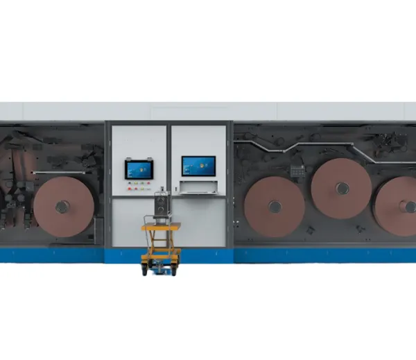 Yixinfeng Large Cylindrical Pole Piece Battery Slitting Machine With Dual-axis Unwinding and Four-axis Rewinding, Continuous Coating, Model 550, Circular Knife for Slitting photo-2