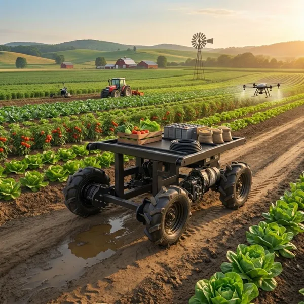 Wireless Remote Control Utility Vehicle Customizable Transport Platform for Farm Equipment