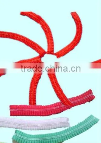 Disposable Red PP 14g/m2 Non Woven Mob Caps 18" 19" 20" 21" 24" Double Elastic Latex Free photo-2