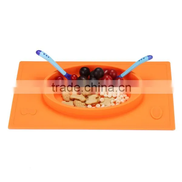 BPA Free 2016 Good Quality One-piece Silicone Rubber Placemat Plate photo-4