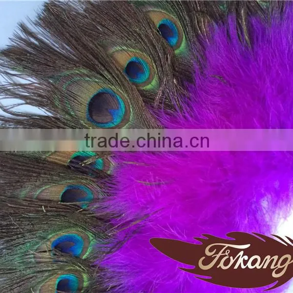 Party Supplies Type Decorative Fluffy Marabou Fan And Peacock Feather Fan For Party Decorations photo-3