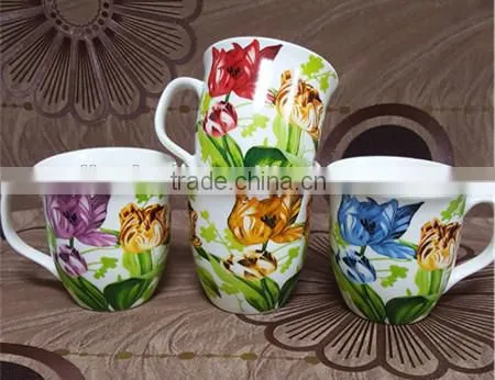 Cheap 8 oz New Bone China Mug for Pakistan That Decal Beautiful Flowers photo-3