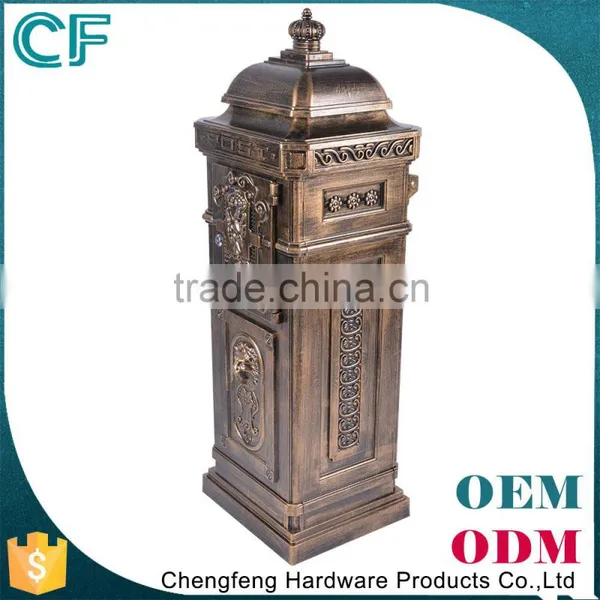 European Style Lion Decorative Free Standing Waterproof Cast Aluminum Mailbox Letter Box photo-3