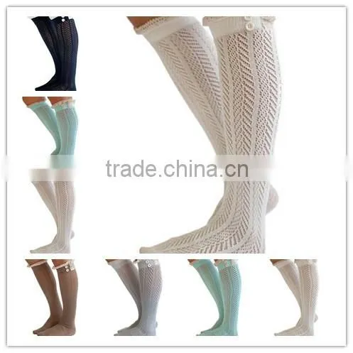 Black Friday Color Button Down Leg Warmers Lace Boot Cuff Socks Legwarmers Womens Knit Leggings at Stock photo-6