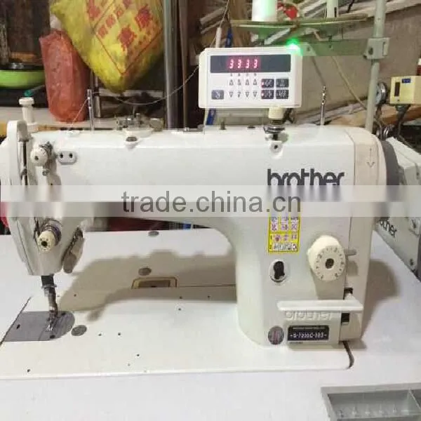 Single Needle Direct Drive Straight Lock Stitcher With Thread Trimmer Used BrotherS7200C Industrial Sewing Machine photo-2