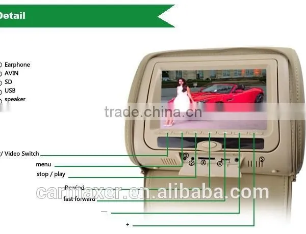 7inch Car Headrest Monitor Car Headrest Dvd Player photo-3
