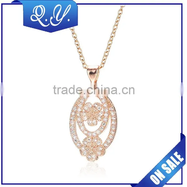 Latest Women Necklace Silver Color Delicate Zircon Paved Multi Flower Pendant Jewelry photo-2