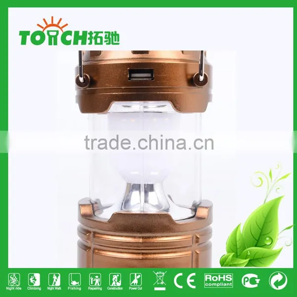 Golden Color Plastic Rechargeable Lantern Light Solar Energy Tent Camping Light for 3*AA Battery photo-5