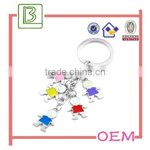 Custom Metal Alloy Silver Tone Enamel Cartoon Figure Keychain photo-6